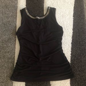 Black sleeveless dressy shirt